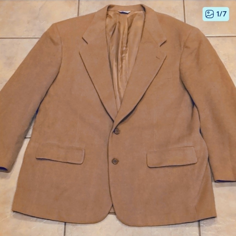 Vintage Bill Blass Camel Hair Sport Coat Blazer Size Large